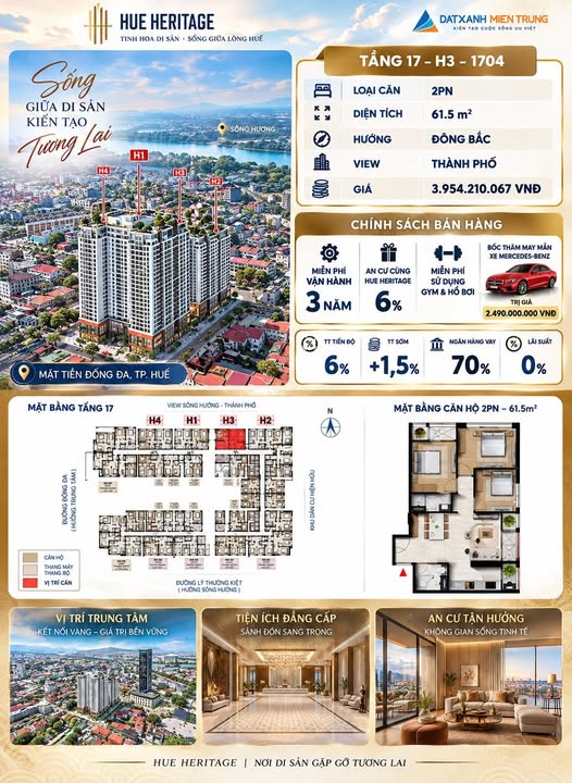 CĂN 2PN HUE HERITAGE – SỞ HỮU TẦM NHÌN, ĐÓN TRỌN GIÁ TRỊ TƯƠNG LAI