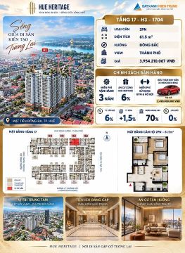 CĂN 2PN HUE HERITAGE – SỞ HỮU TẦM NHÌN, ĐÓN TRỌN GIÁ TRỊ TƯƠNG LAI
