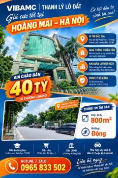 NGÂN HÀNG – VIBAMC THANH LÝ LÔ ĐẤT GIÁ CỰC TỐT TẠI HOÀNG MAI - HÀ NỘI