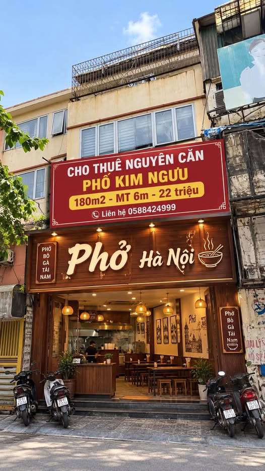 Mặt bằng phố KIM NGƯU - 180m2 - MT 6m - mọi mô hình