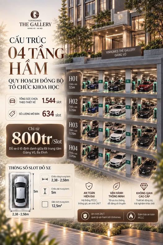 Sản phẩm Hot giữa Trung tâm Ba Đình lõi nội đô, đáp ứng sự khan hiếm chỗ đỗ ô tô & cũng là 1 khoả...