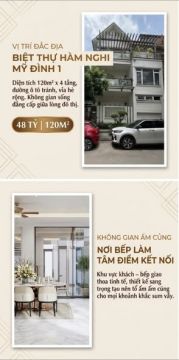 48 TỶ | BIỆT THỰ HÀM NGHI – MỸ ĐÌNH 1 | 120M² – 4 TẦNG