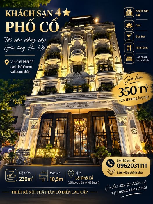 KHÁCH SẠN 4★ LÕI PHỐ CỔ – VÀI BƯỚC CHÂN RA HỒ GƯƠM
