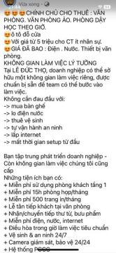 CHÍNH CHỦ CHO THUÊ : VĂN PHÒNG. VĂN PHÒNG ẢO. PHÒNG DẬY HỌC THEO GIỜ.