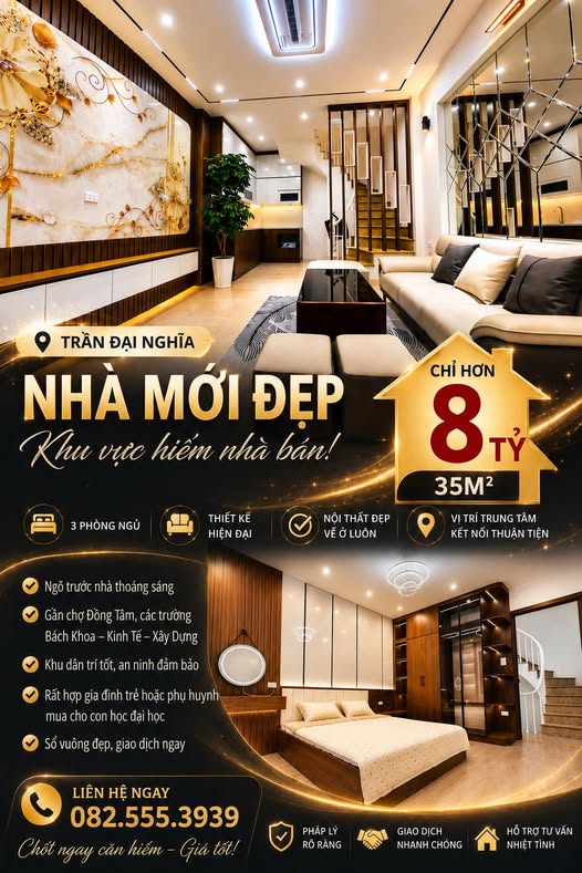 #TRẦN_ĐẠI_NGHĨA - 35M² - NHÀ MỚI ĐẸP Ở NGAY