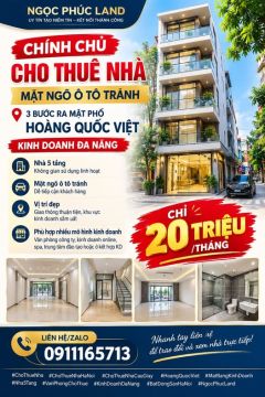 CHÍNH CHỦ CHO THUÊ NHÀ 5 TẦNG – 3 BƯỚC RA MẶT PHỐ HOÀNG QUỐC VIỆT – CHỈ 20 TRIỆU/THÁNG!