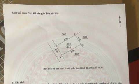BÁN MẢNH ĐẤT 40M2 - THÔN 3 VẠN PHÚC (Thanh Trì) - 20M RA Ô TÔ - SỔ ĐẸP - 4 TỶ