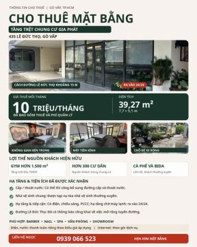CHO THUÊ MẶT BẰNG KINH DOANH – 435 LÊ ĐỨC THỌ, GÒ VẤP
