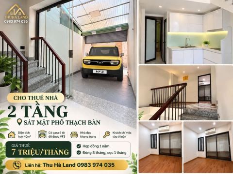 CHO THUÊ NHÀ 2 TẦNG – SÁT MẶT PHỐ THẠCH BÀN
