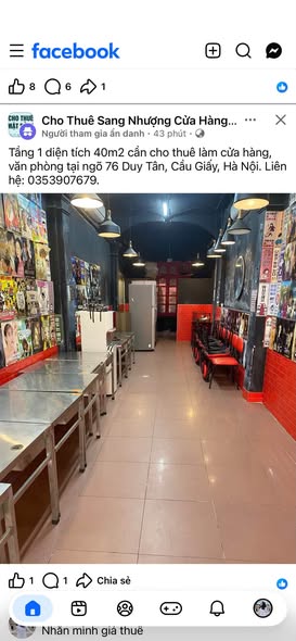 Nhượng nhà hàng đường Nguyễn Khánh Toàn, gần Bia Tự Do