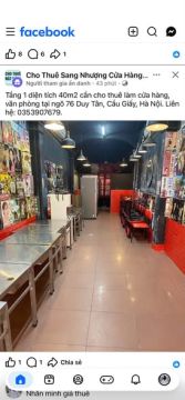 Nhượng nhà hàng đường Nguyễn Khánh Toàn, gần Bia Tự Do