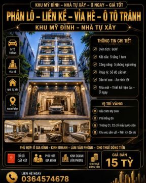 15 tỷ - PHÂN LÔ VỈA HÈ MỸ ĐÌNH