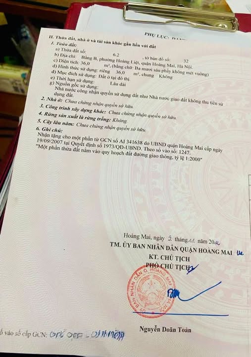 Bằng B - Linh Đàm - Hoàng Liệt - Hoàng Mai chủ cần tiên thanh khoản gấp mảnh đất 36m mặt tiền 4,2...