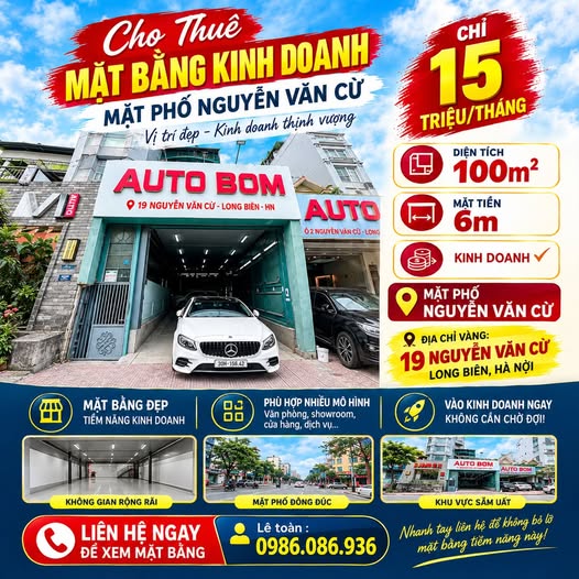 chỉ 15tr / 100m2 / mặt tiền 6m/ kinh doanh