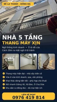 10,5 TỶ | ĐÊ LA THÀNH ĐỐNG ĐA — 39M² • MẶT TIỀN 4M • Ô TÔ ĐỖ CỬA • 5 TẦNG THANG MÁY • KINH DOANH