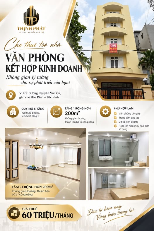 Cho thuê bất động sản Long biên 60 TRIỆU/THÁNG