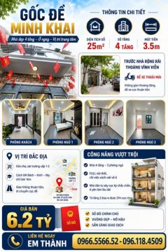 BÁN NHÀ MINH KHAI – NHÀ CHỦ XÂY – FULL NỘI THẤT – 6.2 TỶ