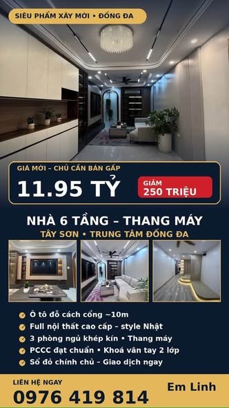 CHỦ GIẢM 250TR — CHỈ 11,95 TỶ | TÂY SƠN ĐỐNG ĐA • 6 TẦNG THANG MÁY • FULL NỘI THẤT NHẬT BẢN • Ô T...