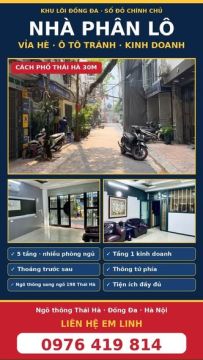 32 TỶ | ĐỐNG ĐA — CÁCH THÁI HÀ 30M • PHÂN LÔ • VỈA HÈ • Ô TÔ TRÁNH • KINH DOANH • THOÁNG TRƯỚC SAU