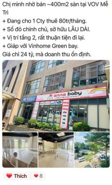 BÁN SÀN THƯƠNG MẠI 199m2 -TẦNG 2 – LÔ 03 VOV, MỄ TRÌ, NAM TỪ LIÊM, HÀ NỘI