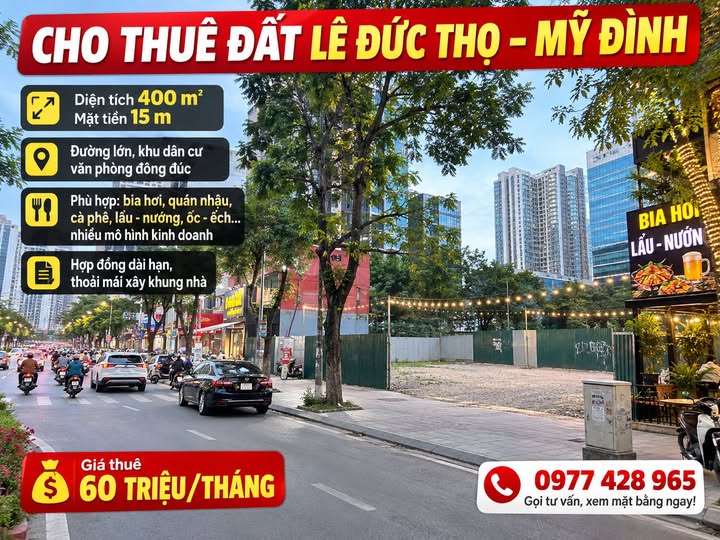 CHO THUÊ ĐẤT LÊ ĐỨC THỌ – MỸ ĐÌNH