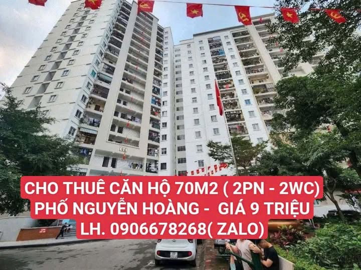 CHO THUÊ CĂN HỘ 70M² PHỐ NGUYỄN HOÀNG – FULL NỘI THẤT – 9 TRIỆU/THÁNG
