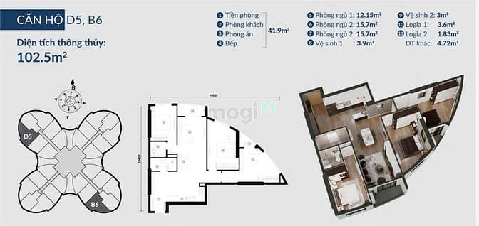 Bán căn hộ cao cấp 3PN dự án The Queen 360 Giải Phóng
