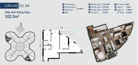 Bán căn hộ cao cấp 3PN dự án The Queen 360 Giải Phóng