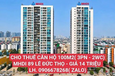 CHO THUÊ CĂN HỘ 100M² CT5–CT6 LÊ ĐỨC THỌ – 14 TRIỆU/THÁNG