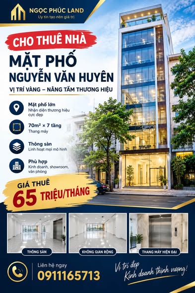 SIÊU PHẨM MẶT PHỐ NGUYỄN VĂN HUYÊN – VỊ TRÍ VÀNG, NÂNG TẦM THƯƠNG HIỆU! 65tr/