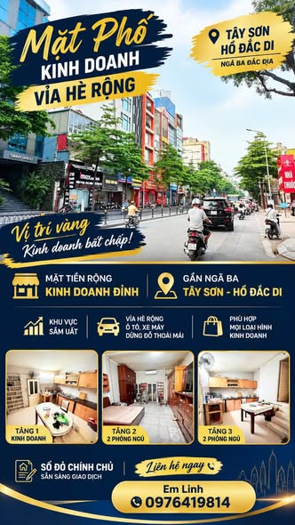 25 TỶ | MẶT PHỐ TÂY SƠN - HỒ ĐẮC DI — 78M² • VỈA HÈ • KINH DOANH ĐỈNH • BÁN ĐẤT TẶNG NHÀ