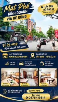 25 TỶ | MẶT PHỐ TÂY SƠN - HỒ ĐẮC DI — 78M² • VỈA HÈ • KINH DOANH ĐỈNH • BÁN ĐẤT TẶNG NHÀ