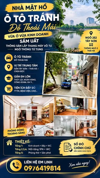 16,7 TỶ | NGÕ 252 TÂY SƠN — MẶT HỒ • Ô TÔ TRÁNH • THÔNG SÀN LẮP THANG MÁY • 41M²