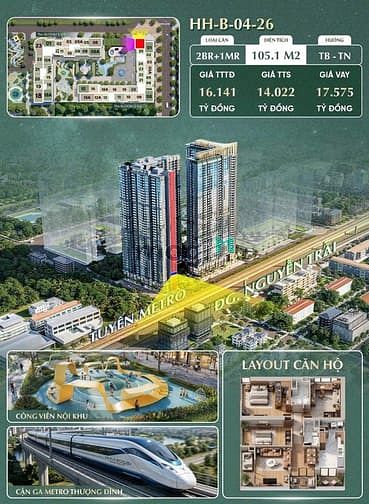 Góc sở hữu tầm view trực diện đường nguyễn trãi & ga metro
