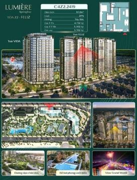 Mua trực tiếp giá gốc từ Chủ đầu tư căn hộ 2 ngủ lumiere Spring bay
