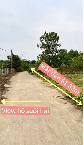 Bán đất mặt tiền 62m view hồ suối hai làm nơi nghỉ dưỡng hoặc đầu tư .