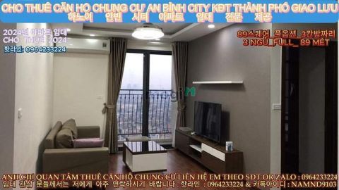 (Chung Cư An Bình City KĐT TPGL) Cho Thuê Căn 3 Ngủ Full Nội Thất
