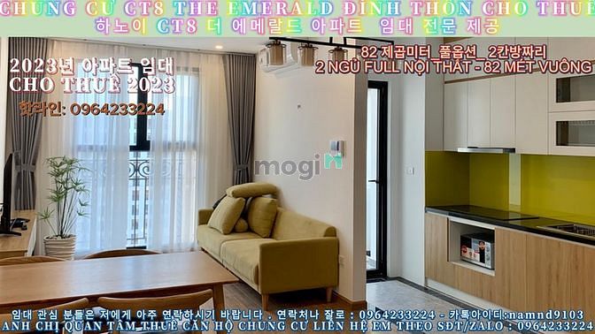 (Chung Cư ct8 the emerald đình thôn) Cho Thuê Căn 2 Ngủ Full Nội Thất