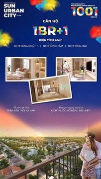 Cho thuê căn hộ 1PN+ dự án Sun Urban City