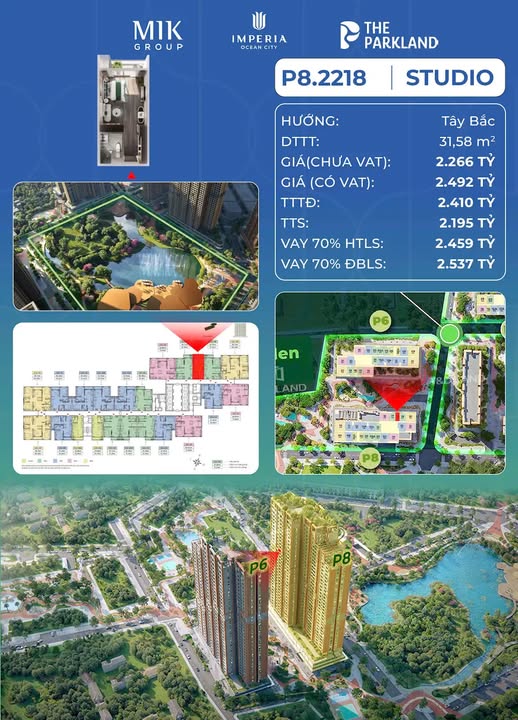 CĂN HỘ STUDIO – “HOA HẬU” TẦNG TRUNG, VIEW FOREST GARDEN | THE PARKLAND