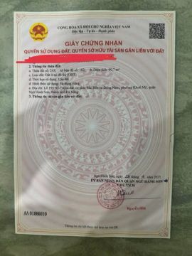 Ban nhanh Cặp đất Đường Minh Mạng. Gần ngay bãi tắm Sơn Thuỷ, hướng nam mát mẻ. cách lô góc nguyễ...
