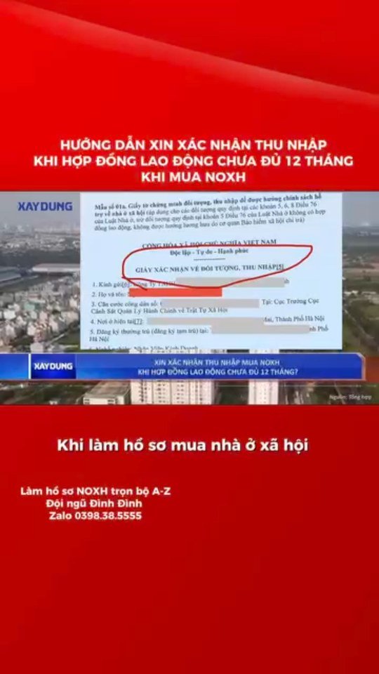 Hướng dẫn Làm hồ sơ Nhà Ở Xã Hội khi Hợp Đồng Lao Động chưa đủ 12 tháng